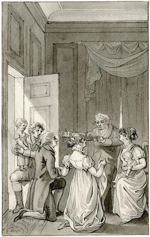 Heer Zegent Twee Echtparen De Weldadige Bestuurder by Reinier Vinkeles - Canvas Print