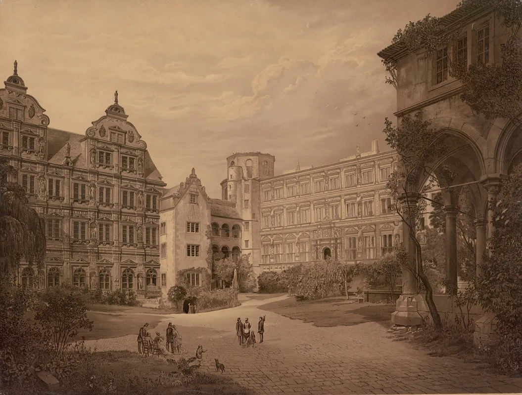 Heidelberg Castle 3 by Josef Langl - Canvas Print