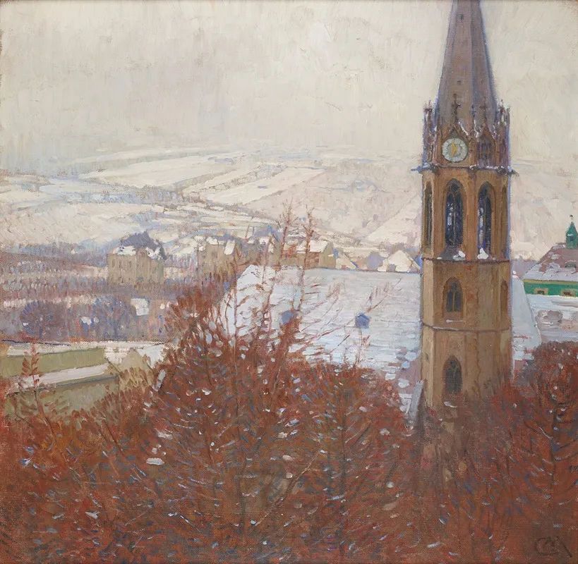 Heiligenstadt Im Schnee by Carl Moll - Canvas Print