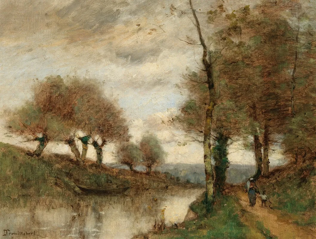 Heimweg Am Fluss by Paul Désiré Trouillebert - Canvas Print