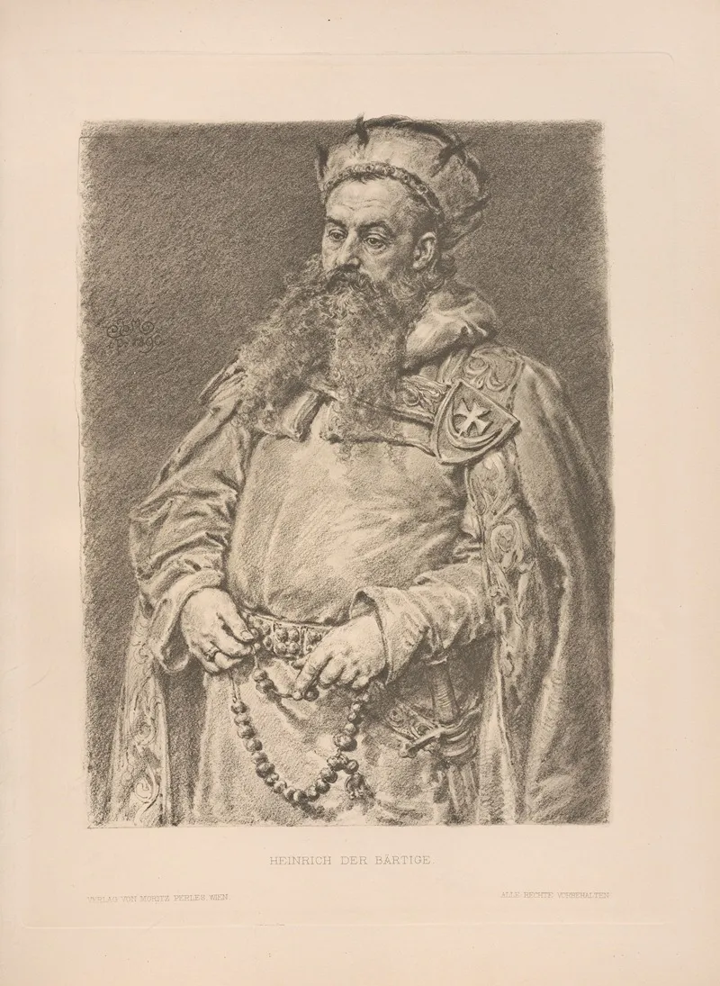 Heinrich Der Bartige by Jan Matejko - Canvas Print