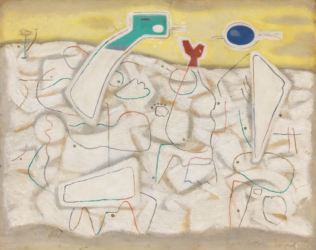 Helle Bewegung 3 by Willi Baumeister - Canvas Print