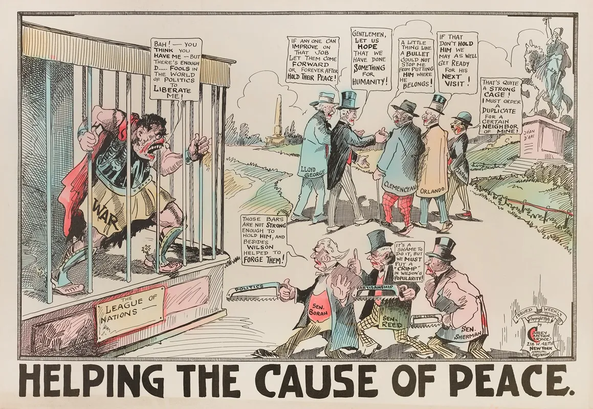 Helping The Cause Of Peace by Carey Cartoon Service - Canvas Print