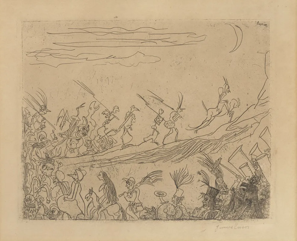 Helse Optocht by James Ensor - Canvas Print