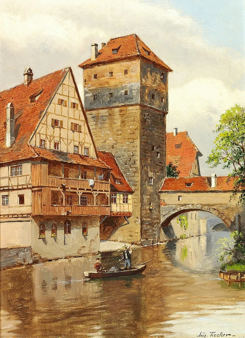 Henckerstieg I Nurnberg by August Fischer - Canvas Print