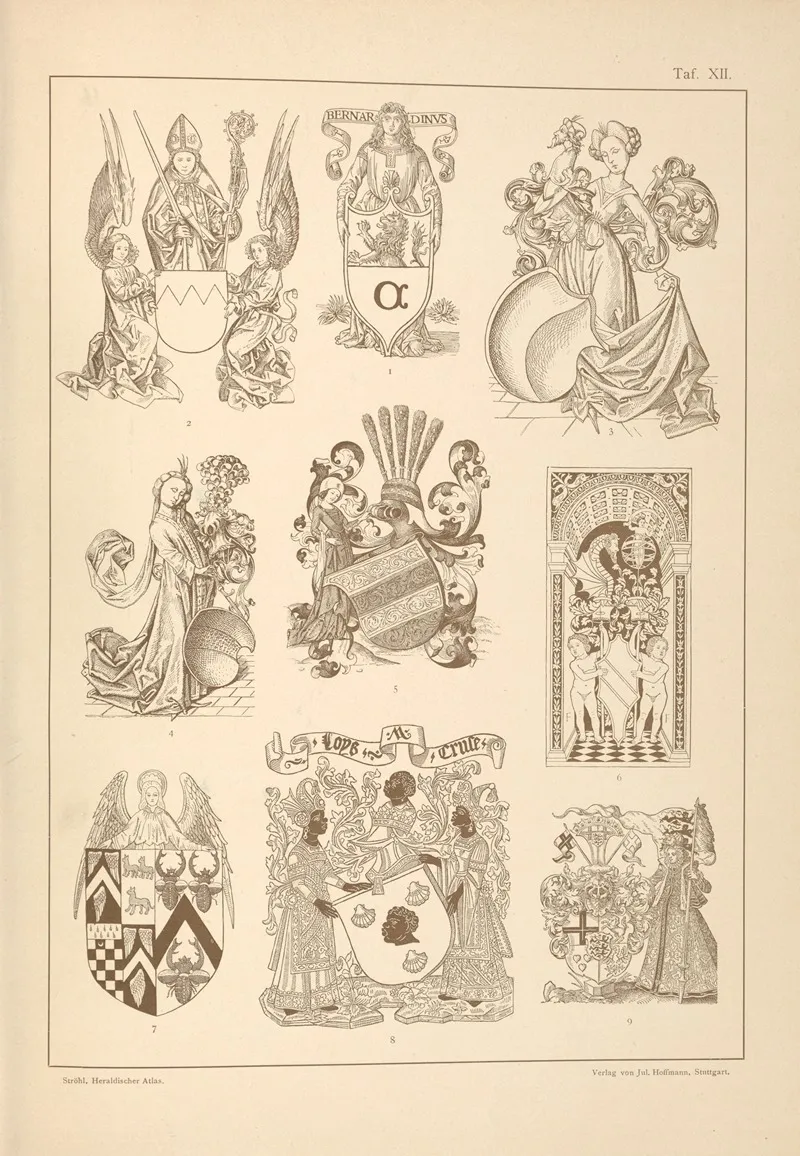 Heraldischer Atlas Pl 08 by Hugo Gerhard Ströhl - Canvas Print