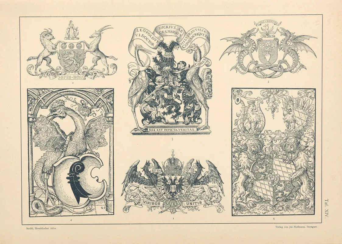 Heraldischer Atlas Pl 10 by Hugo Gerhard Ströhl - Canvas Print