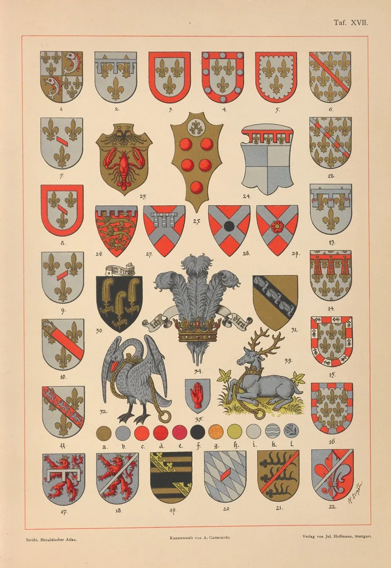 Heraldischer Atlas Pl 13 by Hugo Gerhard Ströhl - Canvas Print