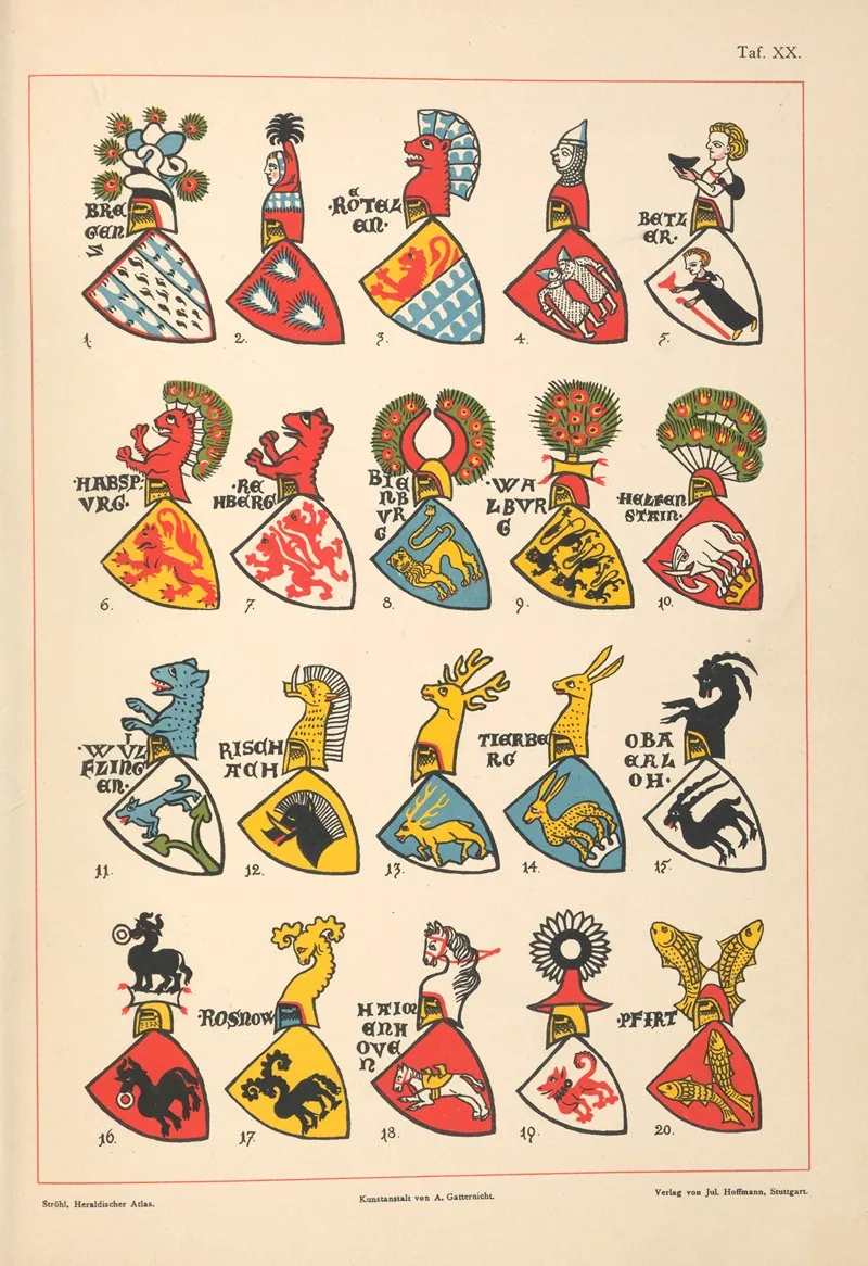 Heraldischer Atlas Pl 16 by Hugo Gerhard Ströhl - Canvas Print