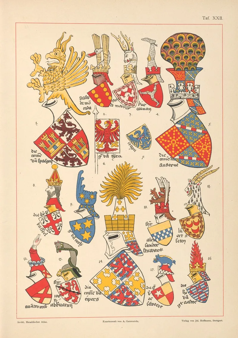 Heraldischer Atlas Pl 18 by Hugo Gerhard Ströhl - Canvas Print