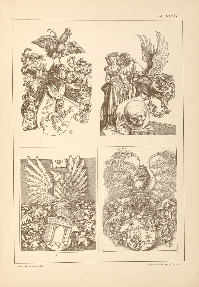 Heraldischer Atlas Pl 30 by Hugo Gerhard Ströhl - Canvas Print