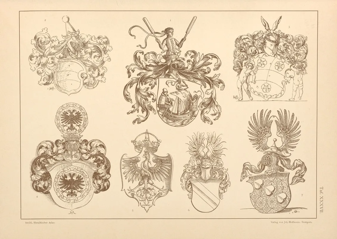 Heraldischer Atlas Pl 33 by Hugo Gerhard Ströhl - Canvas Print