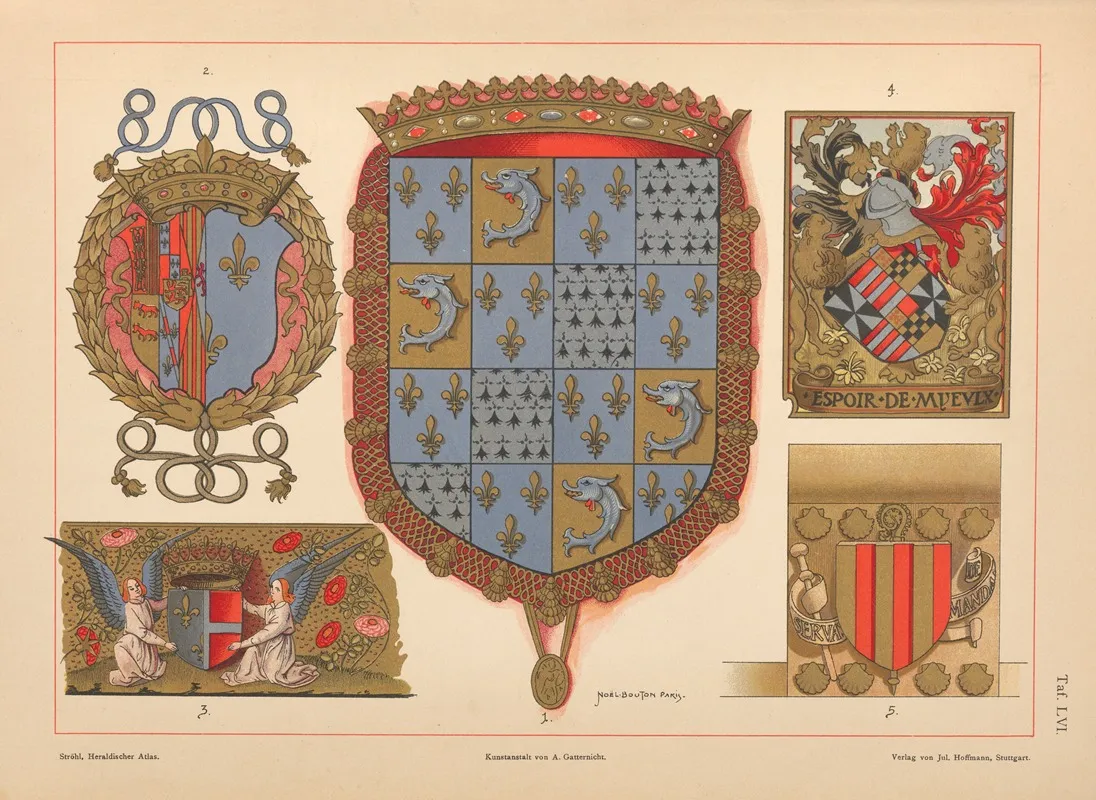 Heraldischer Atlas Pl 52 by Hugo Gerhard Ströhl - Canvas Print