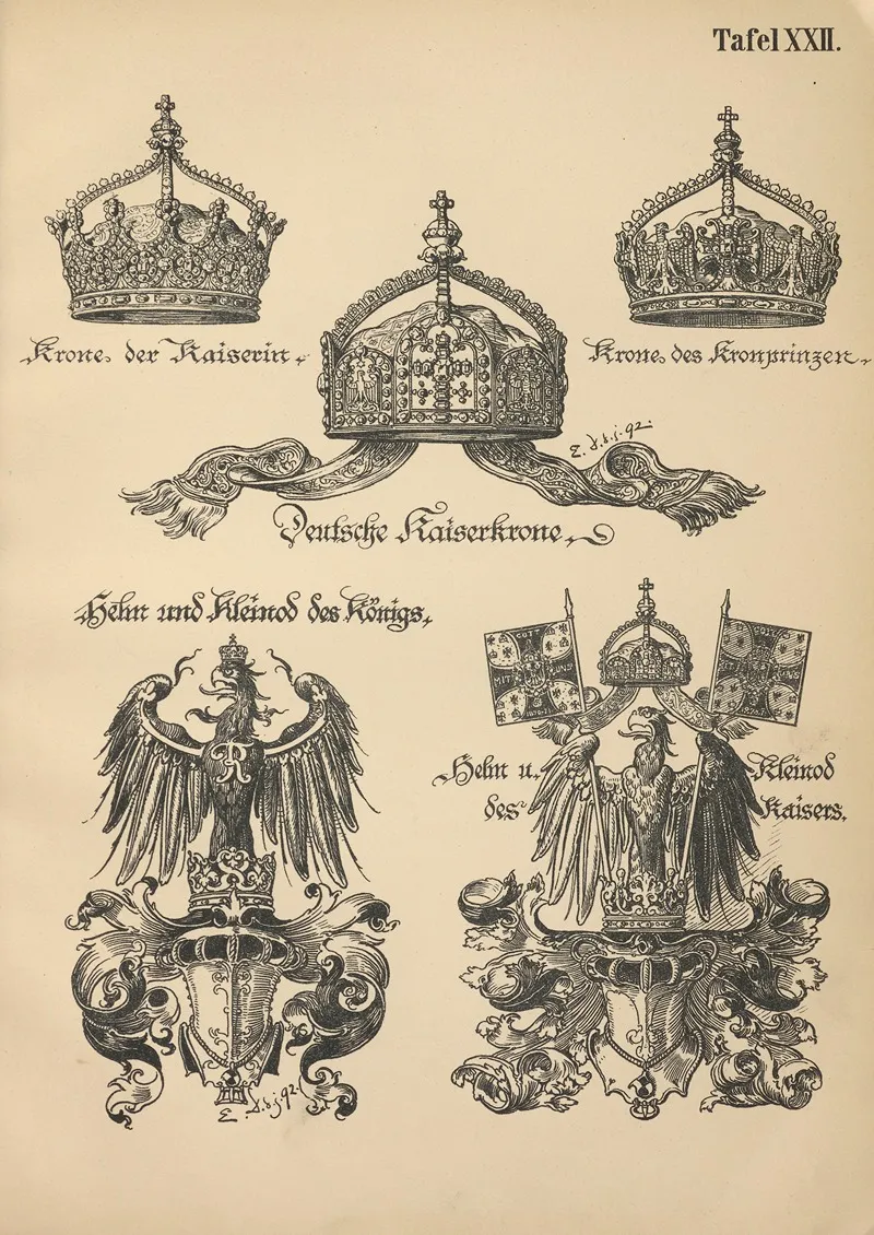 Heraldischer Handbuch Fur Freunde Der Wappenkunst Pl 21 by Emil Doepler - Canvas Print
