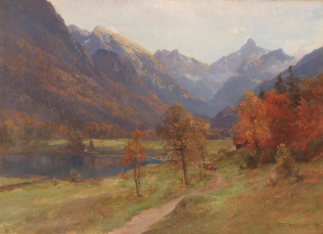 Herbst Im Stodertal by Edward Theodore Compton - Canvas Print
