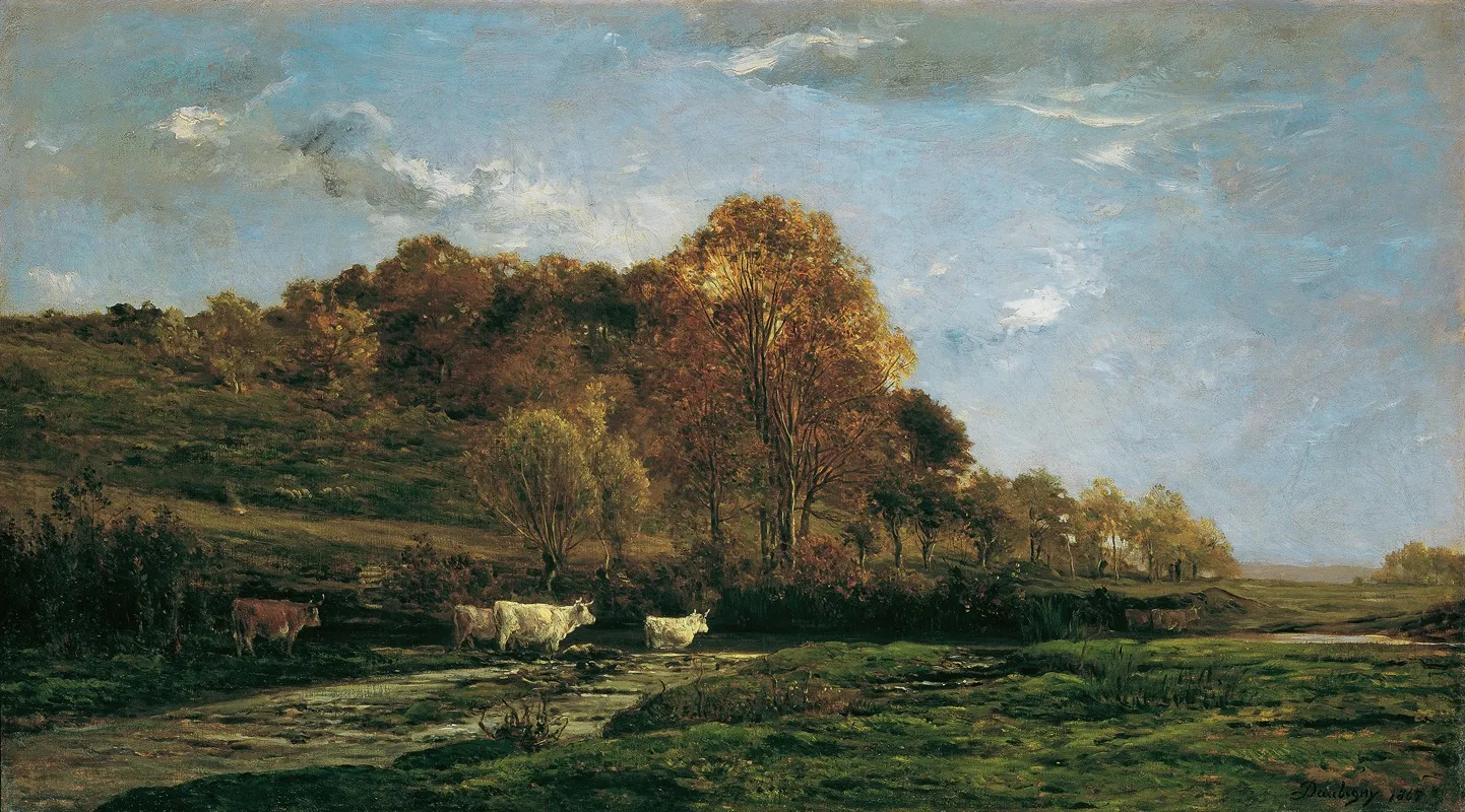 Herbstliche Aulandschaft Abendstimmung