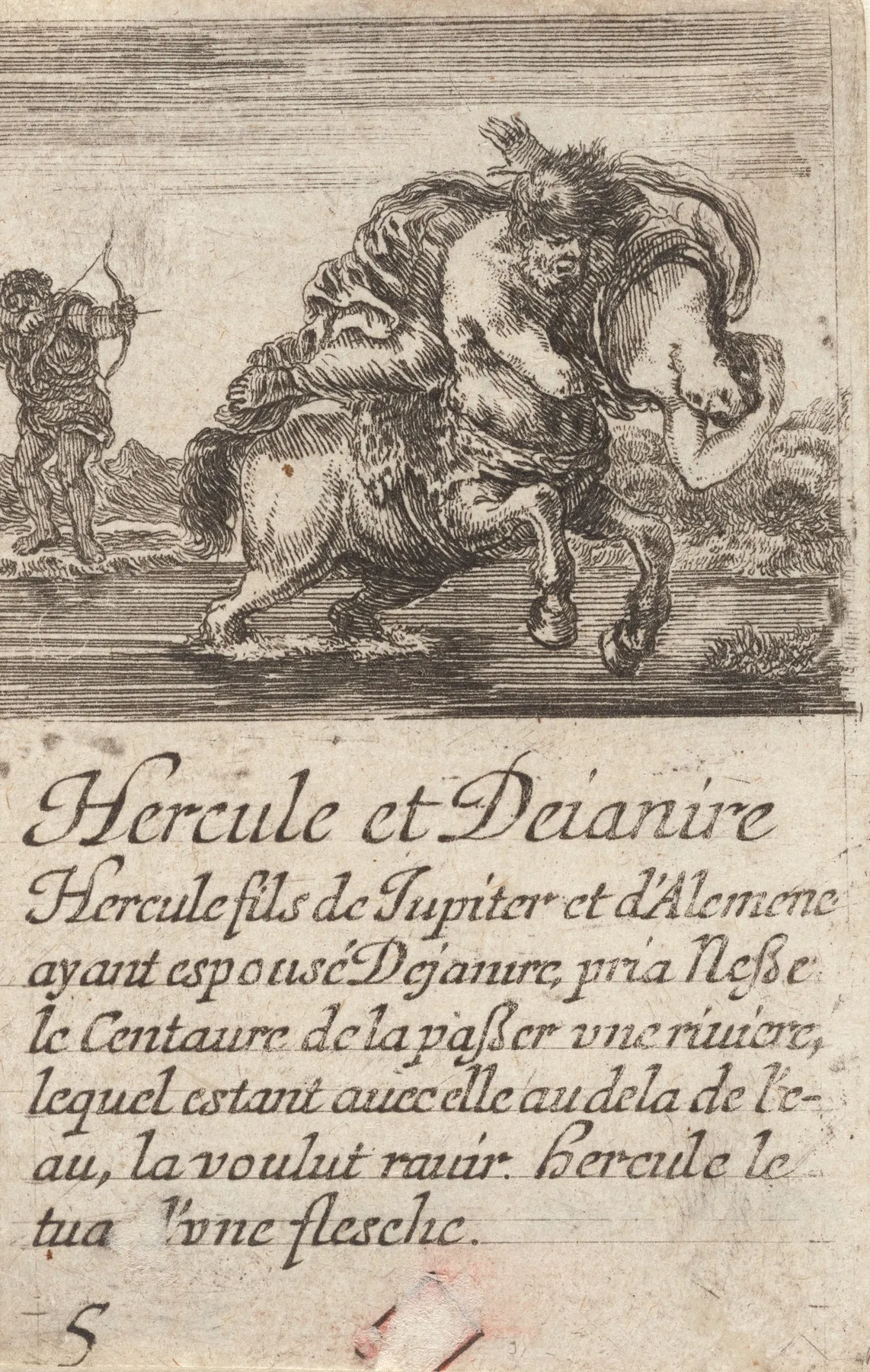 Hercule Et Deianire by Stefano Della Bella - Canvas Print