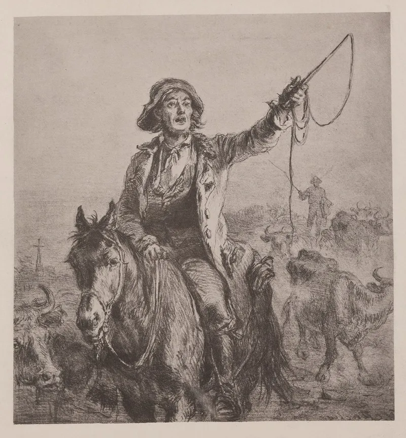 Herdsman Driving Cattle 2
