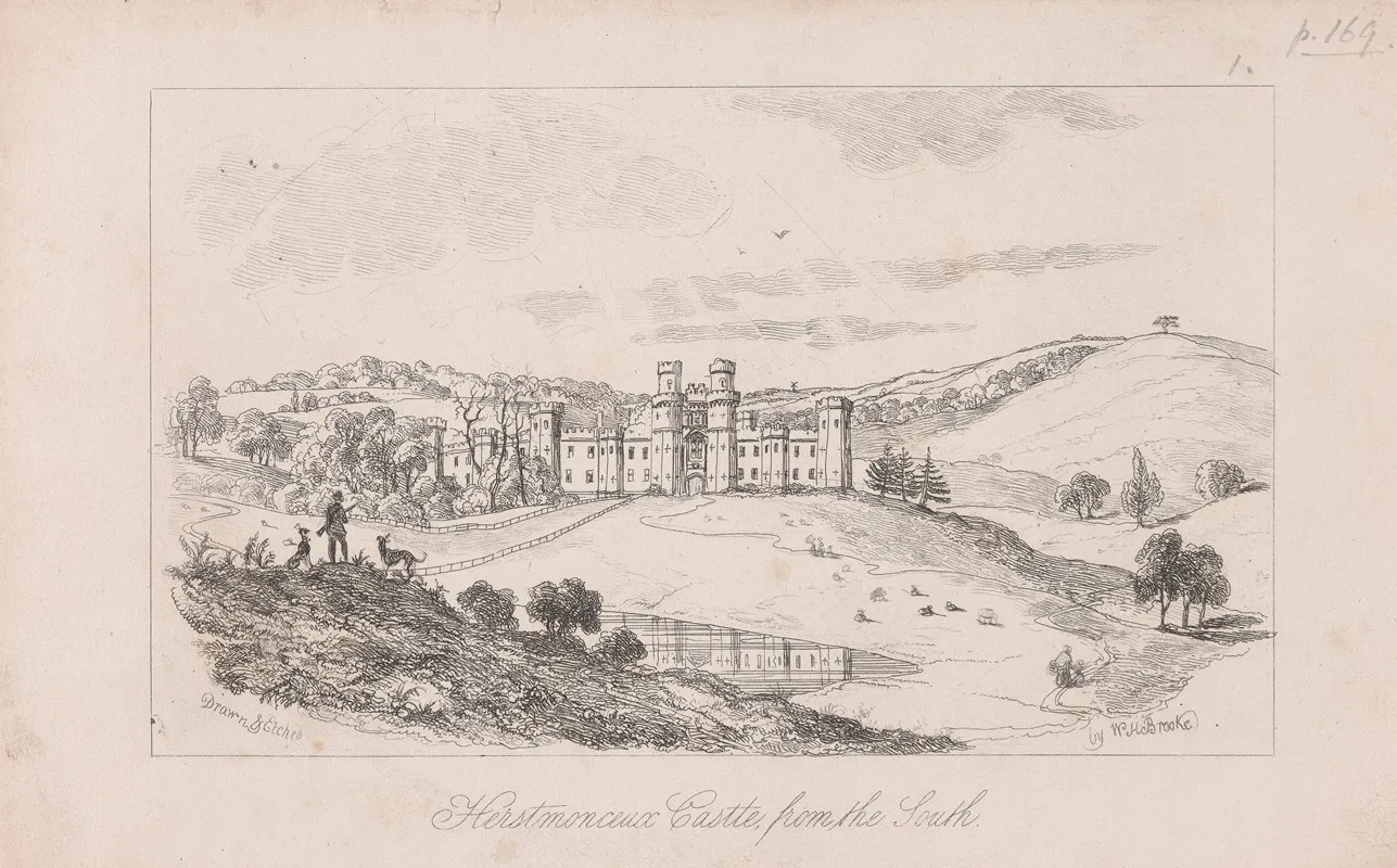 Herstmonceux Castle From The South by William Henry Brooke - Canvas Print