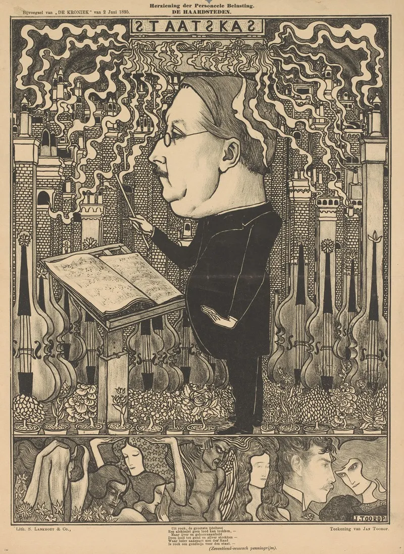 Herziening Der Personeele Belasting by Jan Toorop - Canvas Print