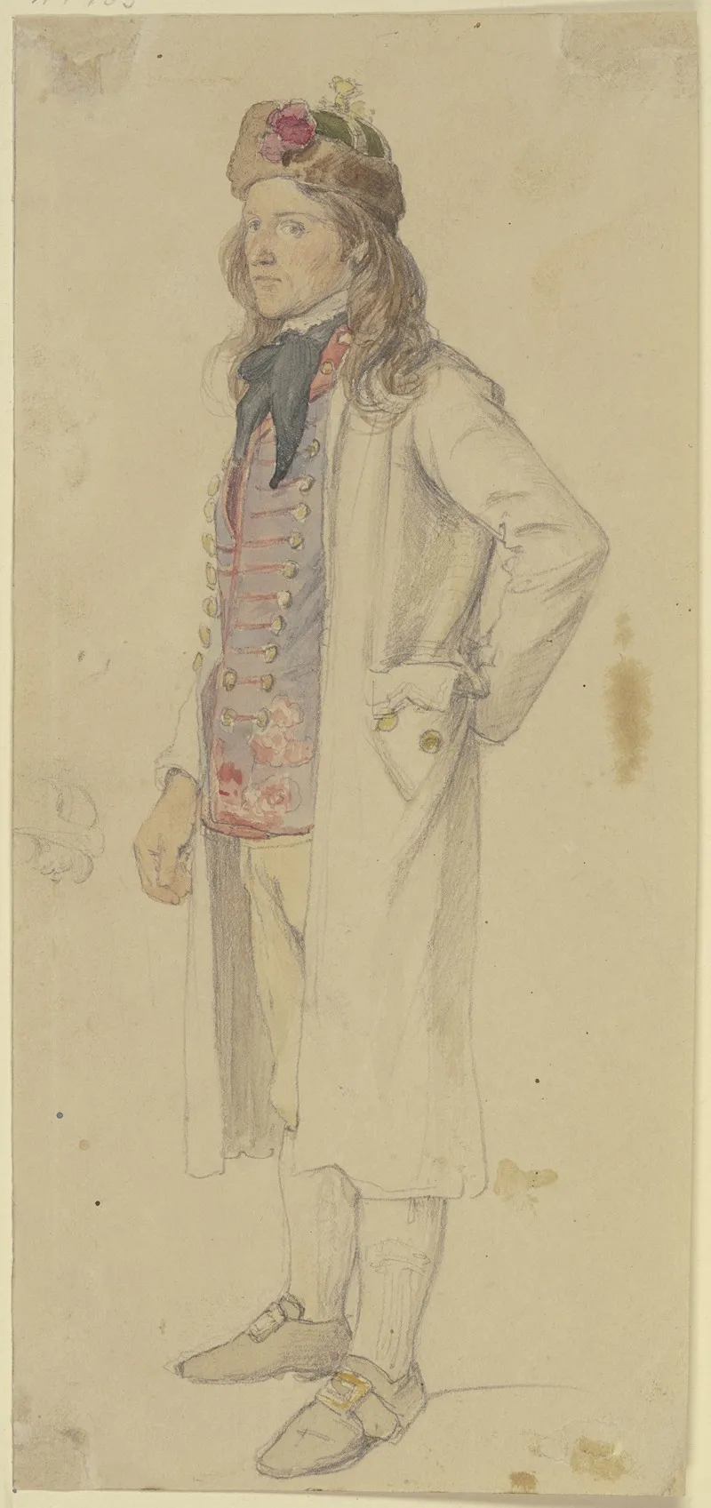 Hessischer Bauer Nach Links Stehend