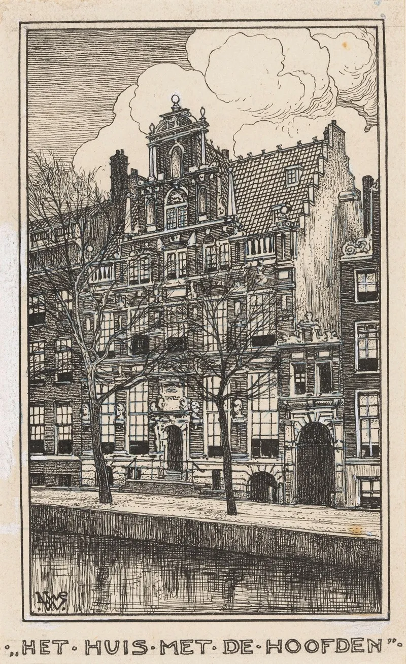 Het Huis Met De Hoofden Te Amsterdam by Willem Wenckebach - Canvas Print
