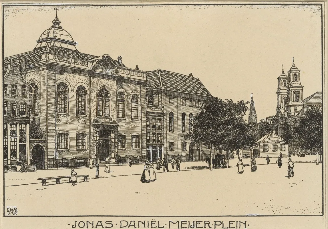 Het Jonas Daniel Meijer Plein Te Amsterdam by Willem Wenckebach - Canvas Print