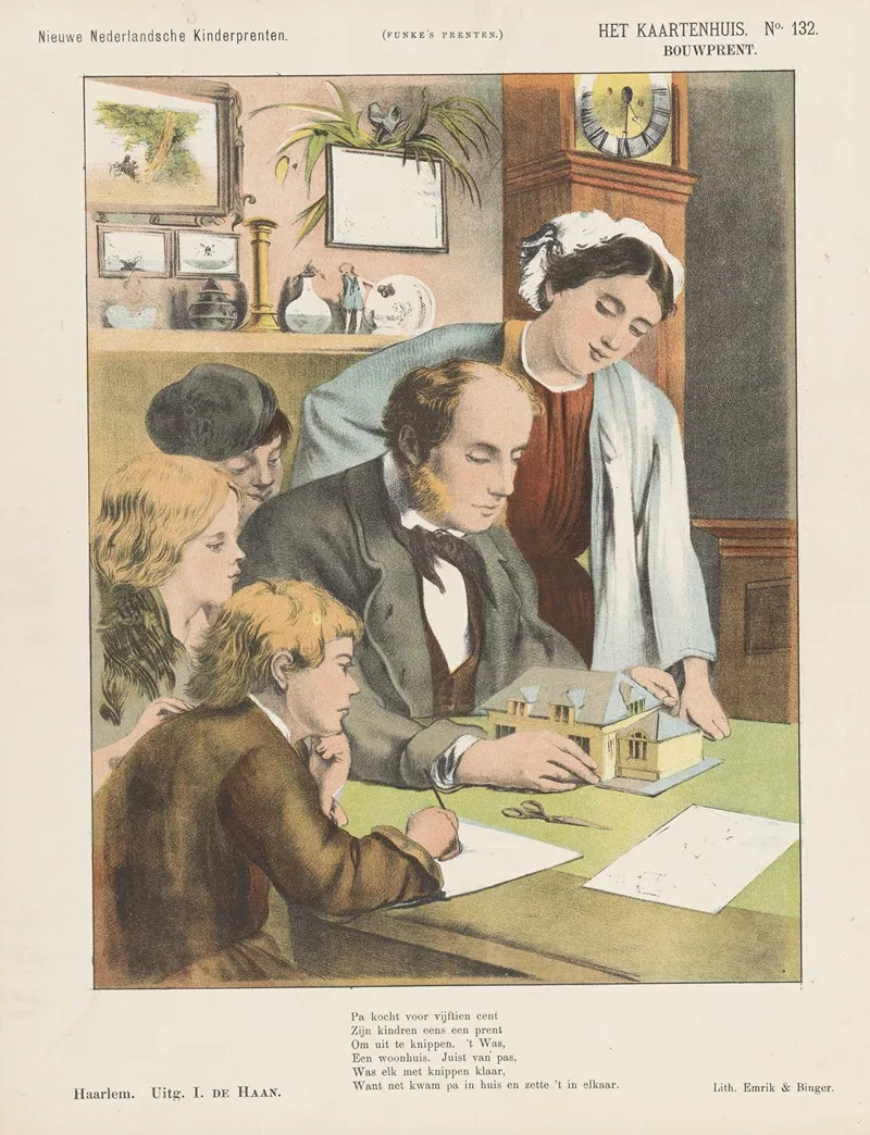 Het Kaartenhuis Bouwprent by Emrik &amp; Binger - Canvas Print