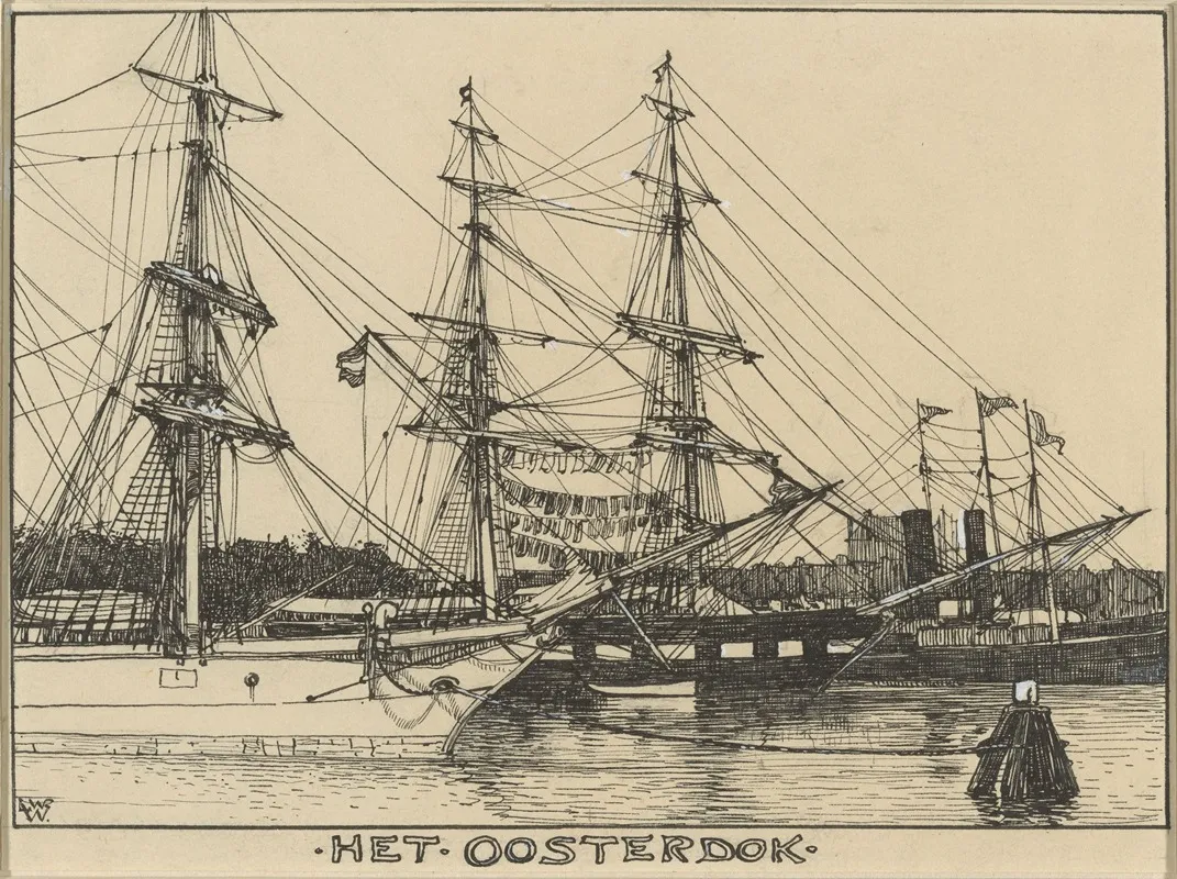 Het Oosterdok Te Amsterdam by Willem Wenckebach - Canvas Print