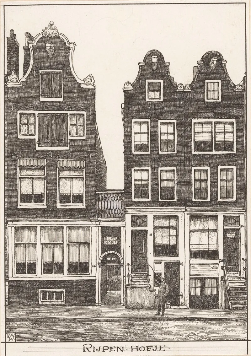 Het Rijpen Hofje Te Amsterdam by Willem Wenckebach - Canvas Print