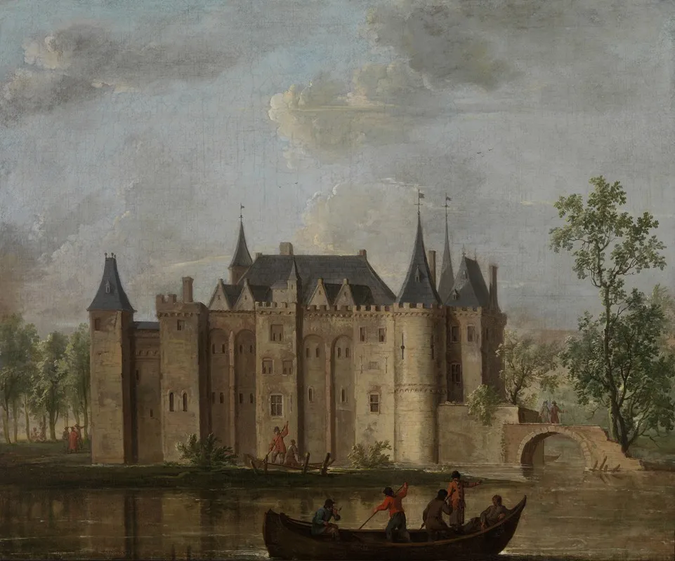 Het Slot Van Gouda Van De Kant Van De Ijssel Gezien
