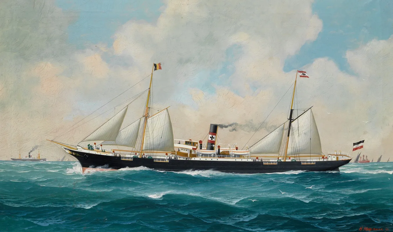 Het Stoomschip Met Hulpzeilvermogen Braunfels