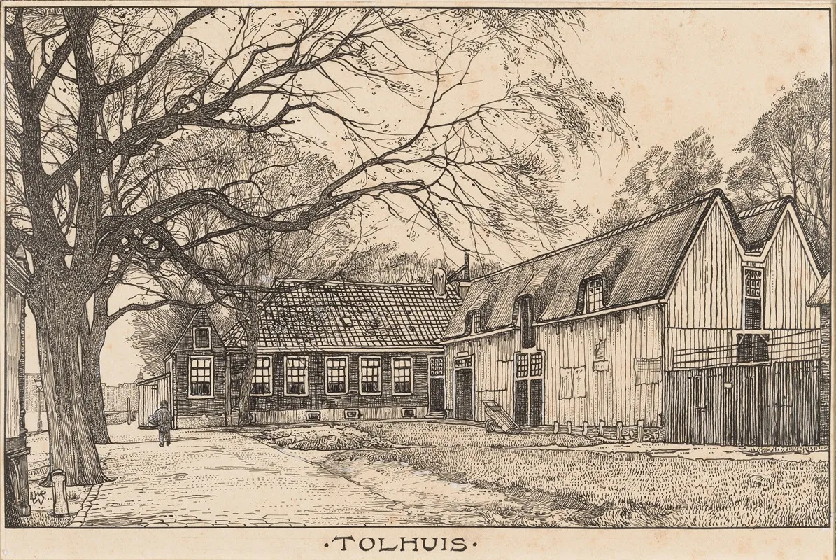 Het Tolhuis Aan De Buiksloterweg Te Amsterdam Overzijde Van Het Ij by Willem Wenckebach - Canvas Print