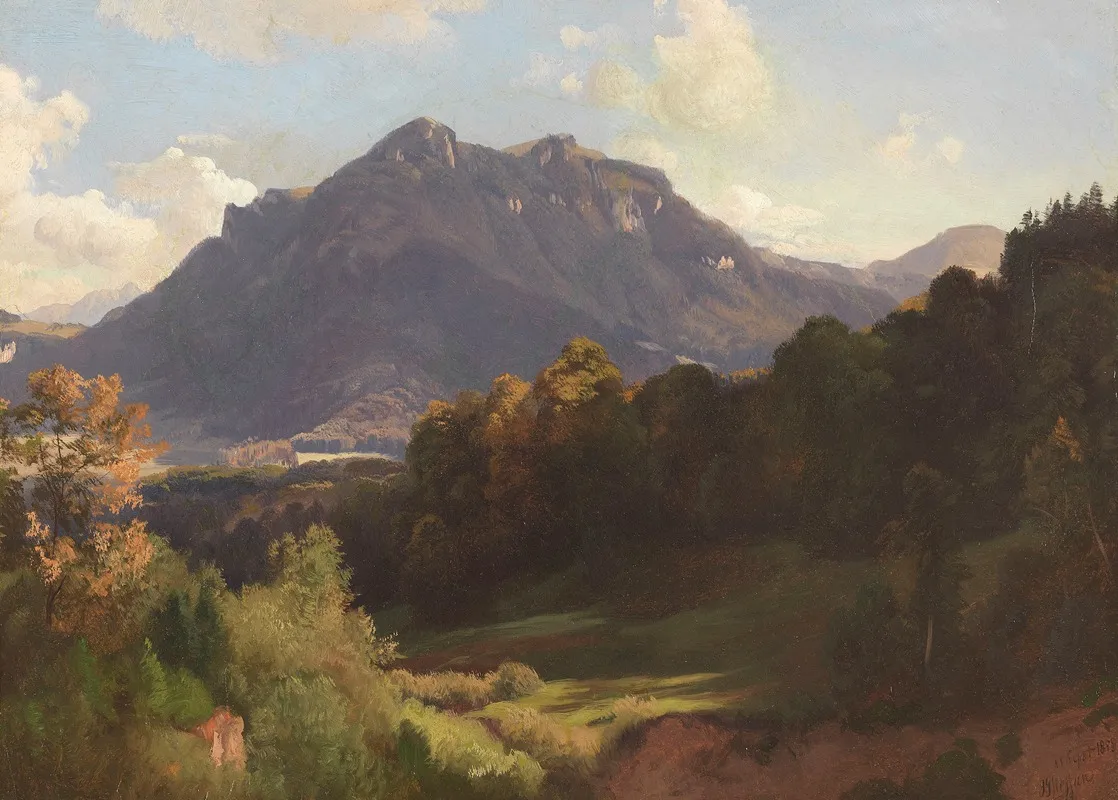 Heuberg Im Inntal Im Herbstlichen Sonnenlicht by Johann Gottfried Steffan - Canvas Print