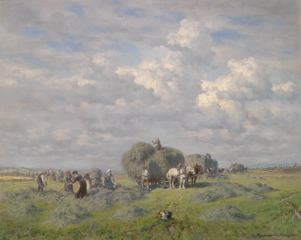 Heuernte An Einem Sommertag by Désiré Thomassin - Canvas Print