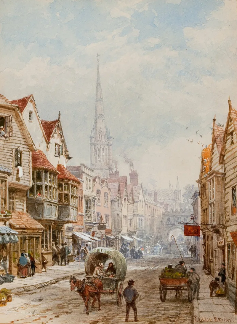 High Street Salisbury by Louise Rayner - Canvas Print