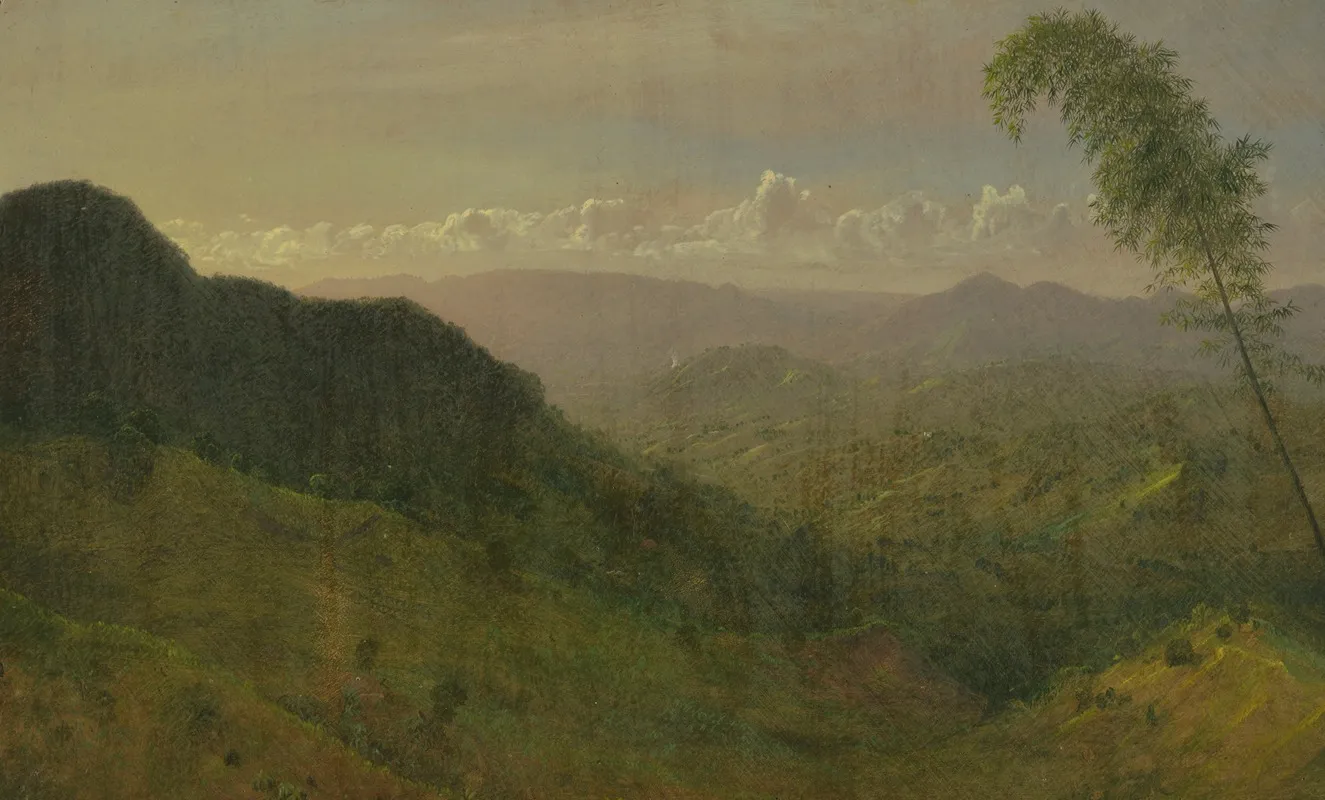 Hilly Landscape 3 by Frederic Edwin Church - Canvas Print