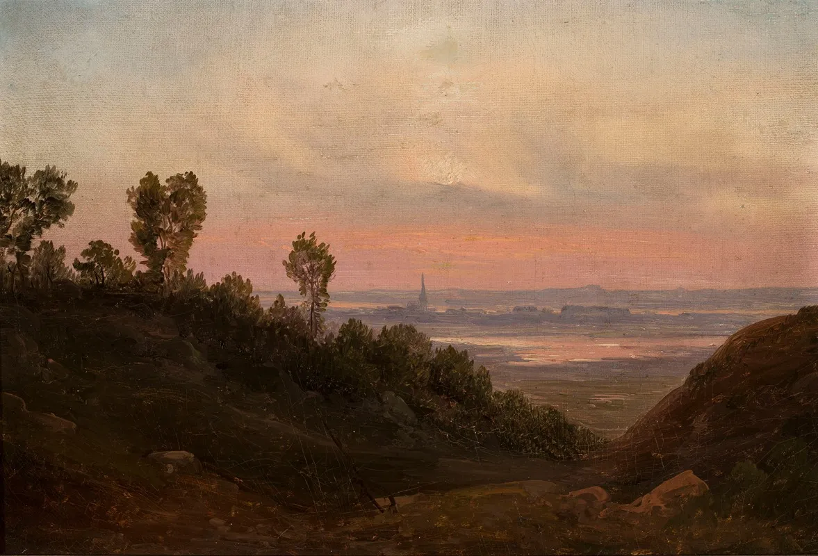 Hilly Landscape At Sunset by Chrystian Breslauer - Canvas Print