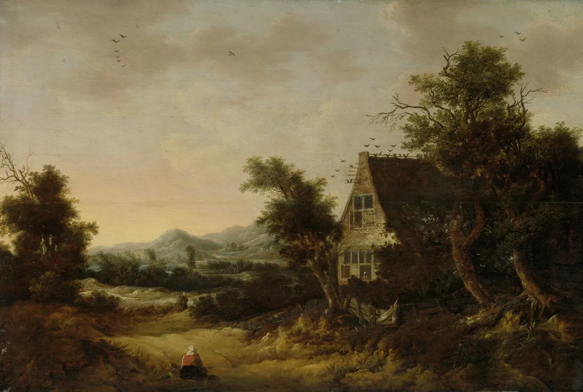 Hilly Landscape With Peasant Cottage by Cornelis van Zwieten - Canvas Print