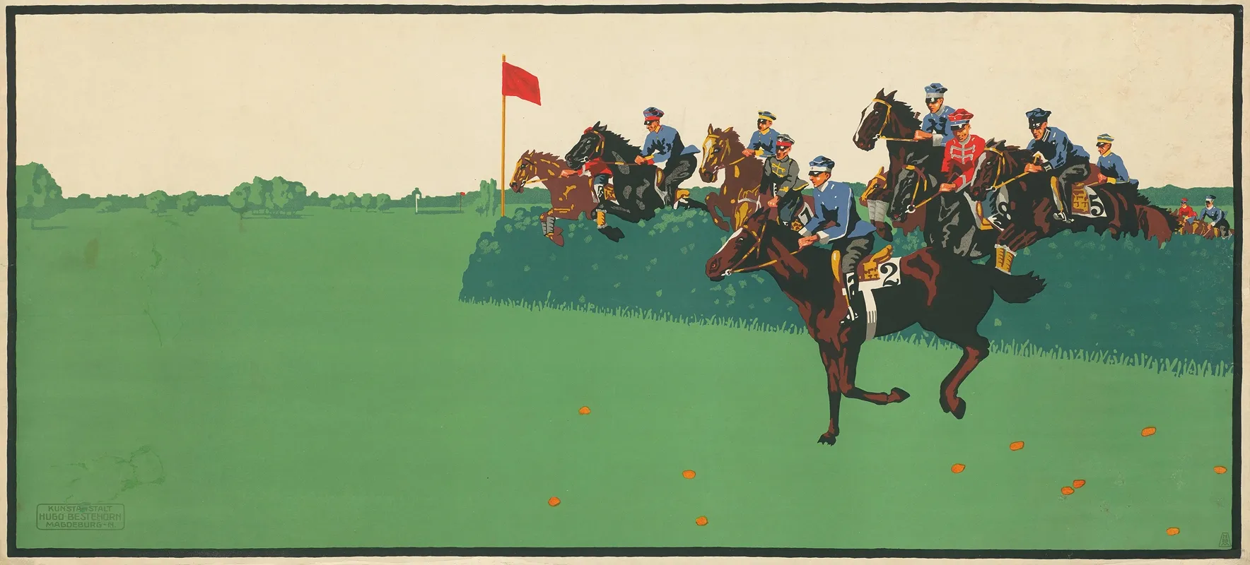 Hindernisrennen by Georges Hugo - Canvas Print