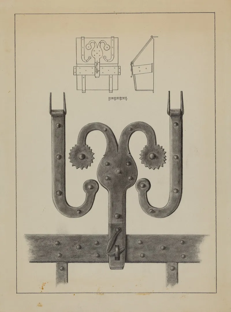 Hinges And Hasp On A Conestoga Wagon Tool Box