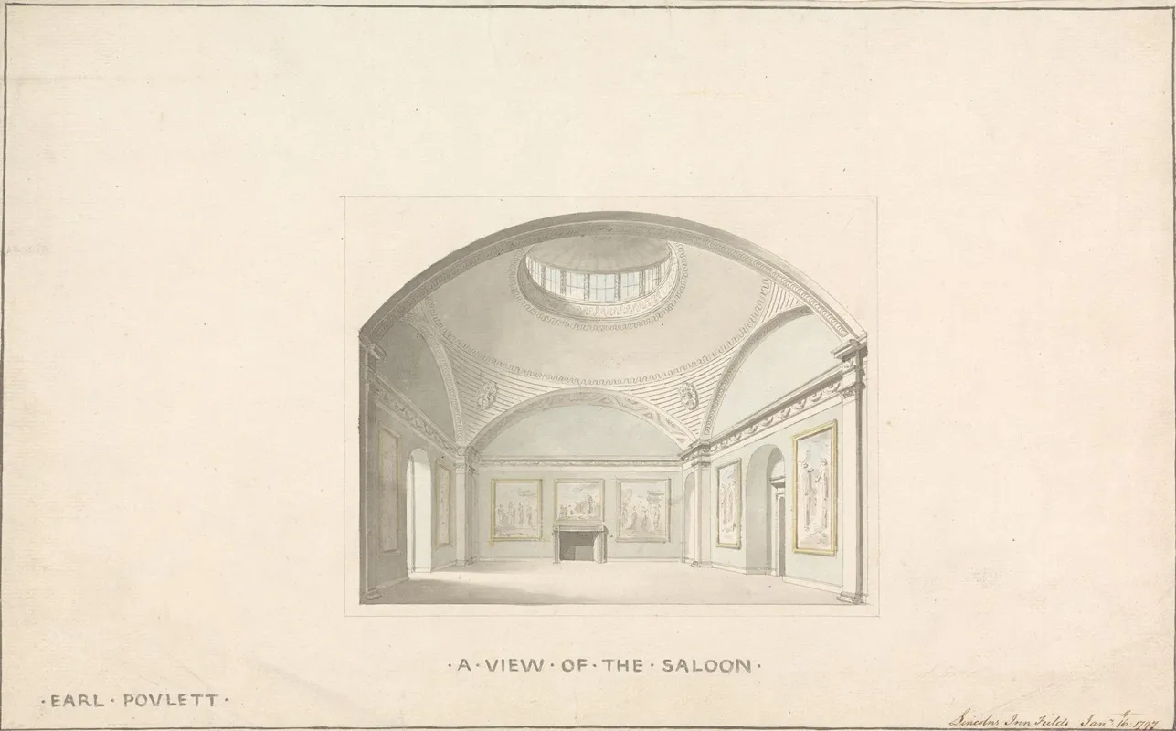 Hinton St George Somerset View Of The Saloon by Sir John Soane - Canvas Print