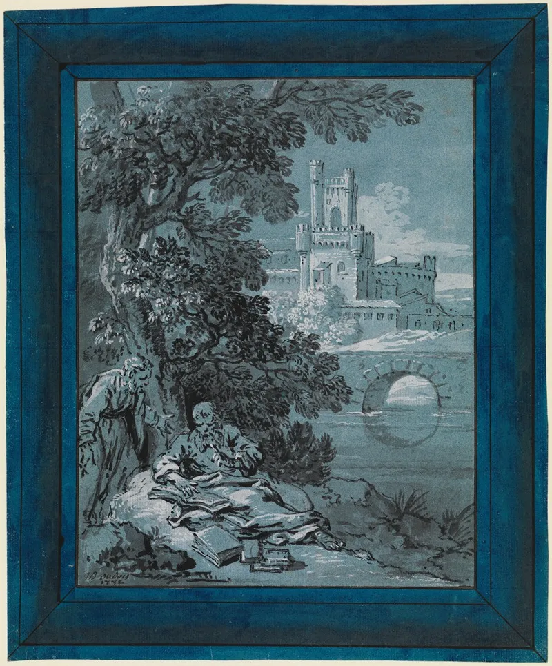 Hippokrates Und Demokrit by Jean-Baptiste Oudry - Canvas Print