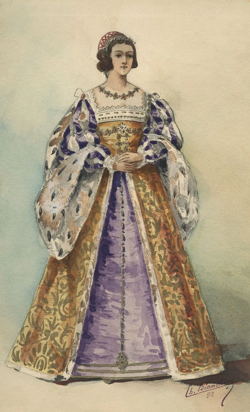 Historical Costumes Pl 38 by Charles Bianchini - Canvas Print
