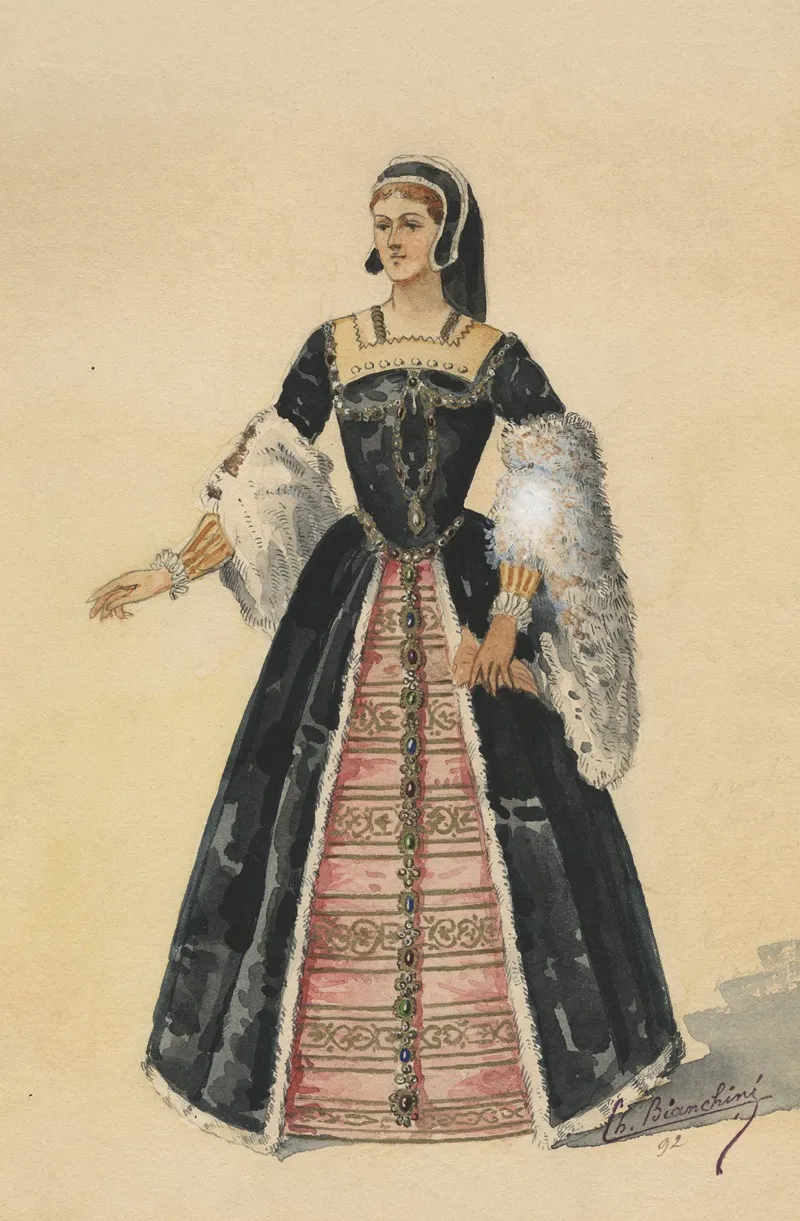 Historical Costumes Pl 40 by Charles Bianchini - Canvas Print