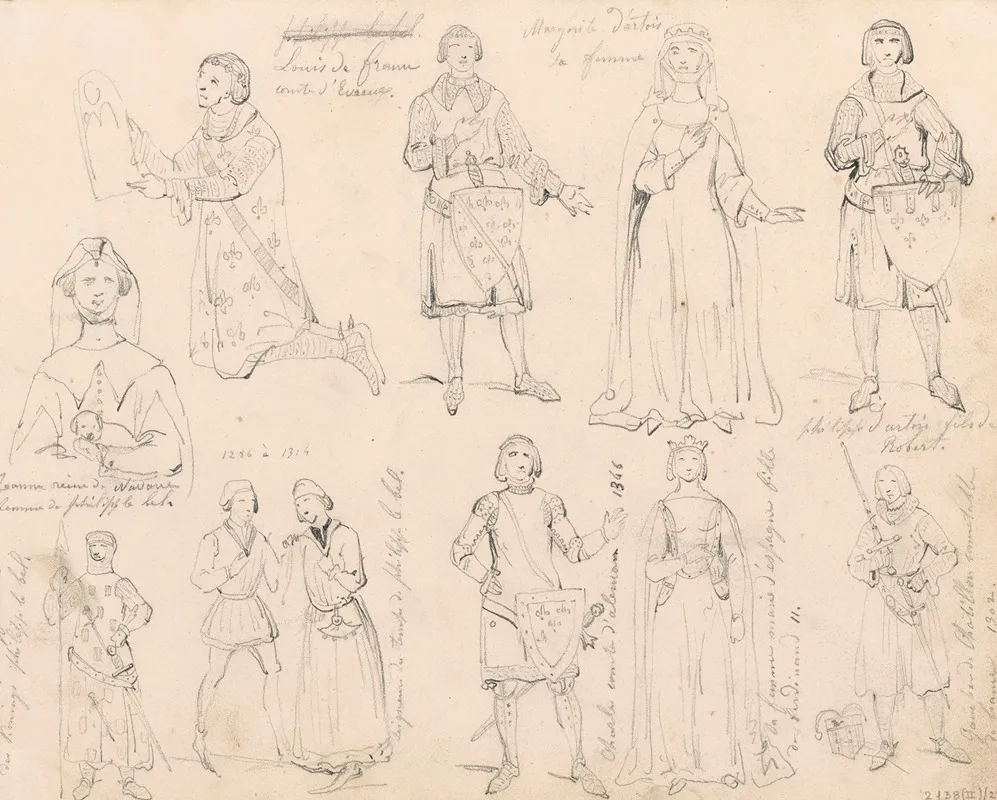 Historical Figures Around The Battle Of The Golden Spurs Such As Louis Of France His Wife Margaret And His Son Philip Joan Of Navarre Jacques De Chatillon And Others