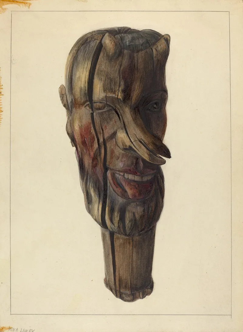 Hitching Post Finial 2 by Mina Lowry - Canvas Print