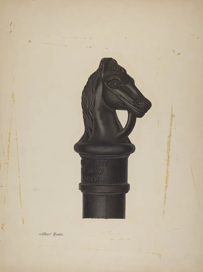 Hitching Post by Albert Rudin - Canvas Print