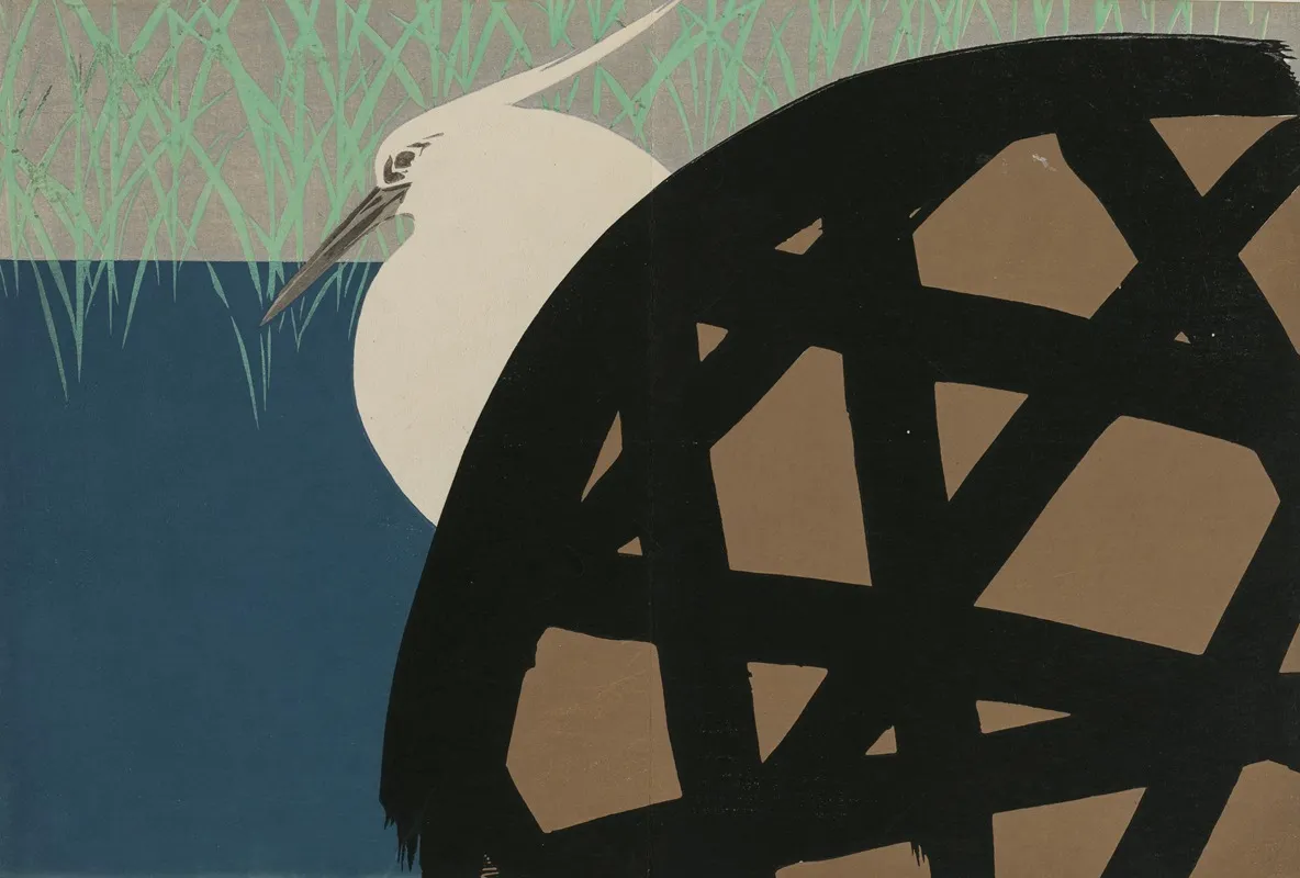 Hite Heron Shirosagi by Kamisaka Sekka - Canvas Print