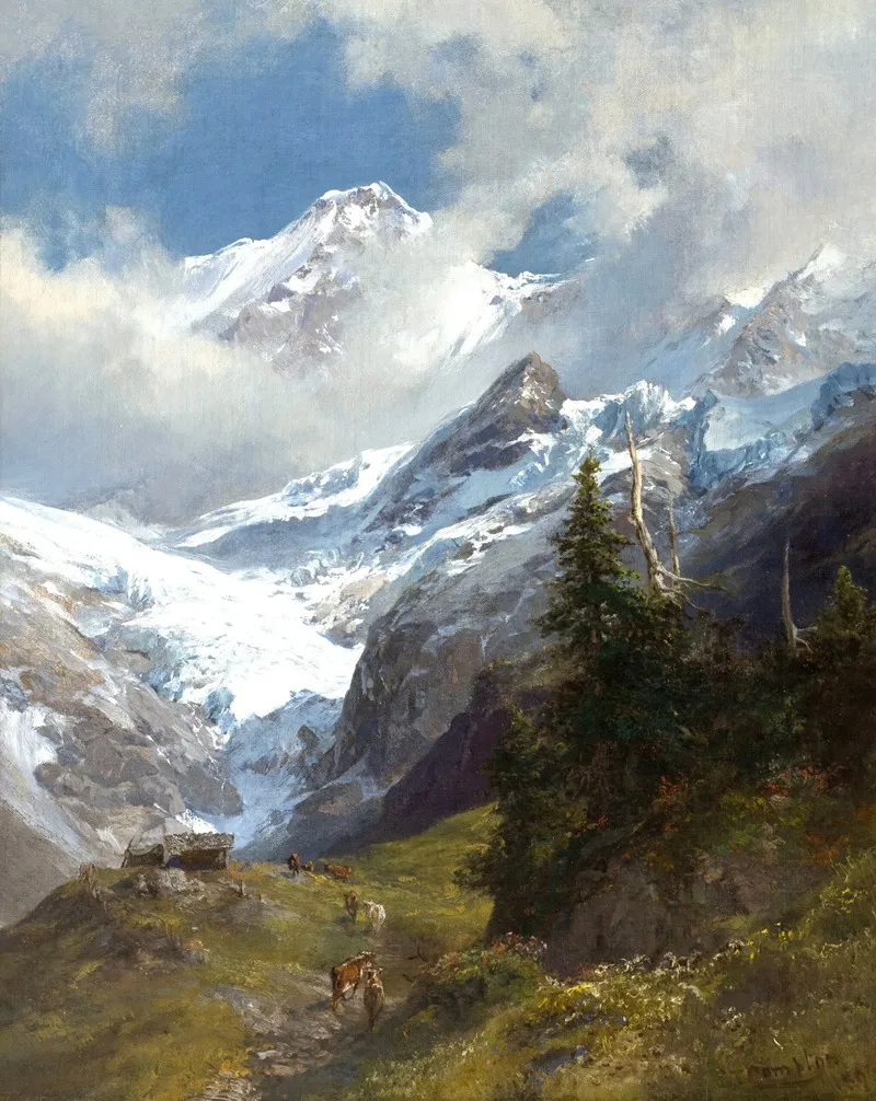 Hochgebirgslandschaft Mit Gletscher